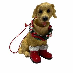 Yellow Golden Labrador retriever bobble head Christmas ornament Kurt Adler